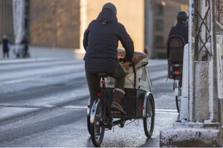 Winter cycle lane